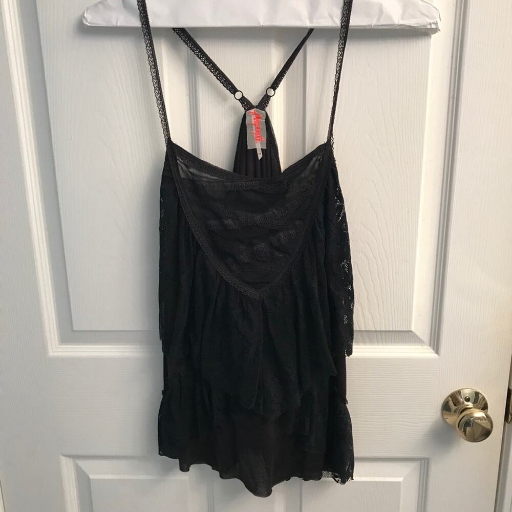 Free people Black Lacey dress top size medium